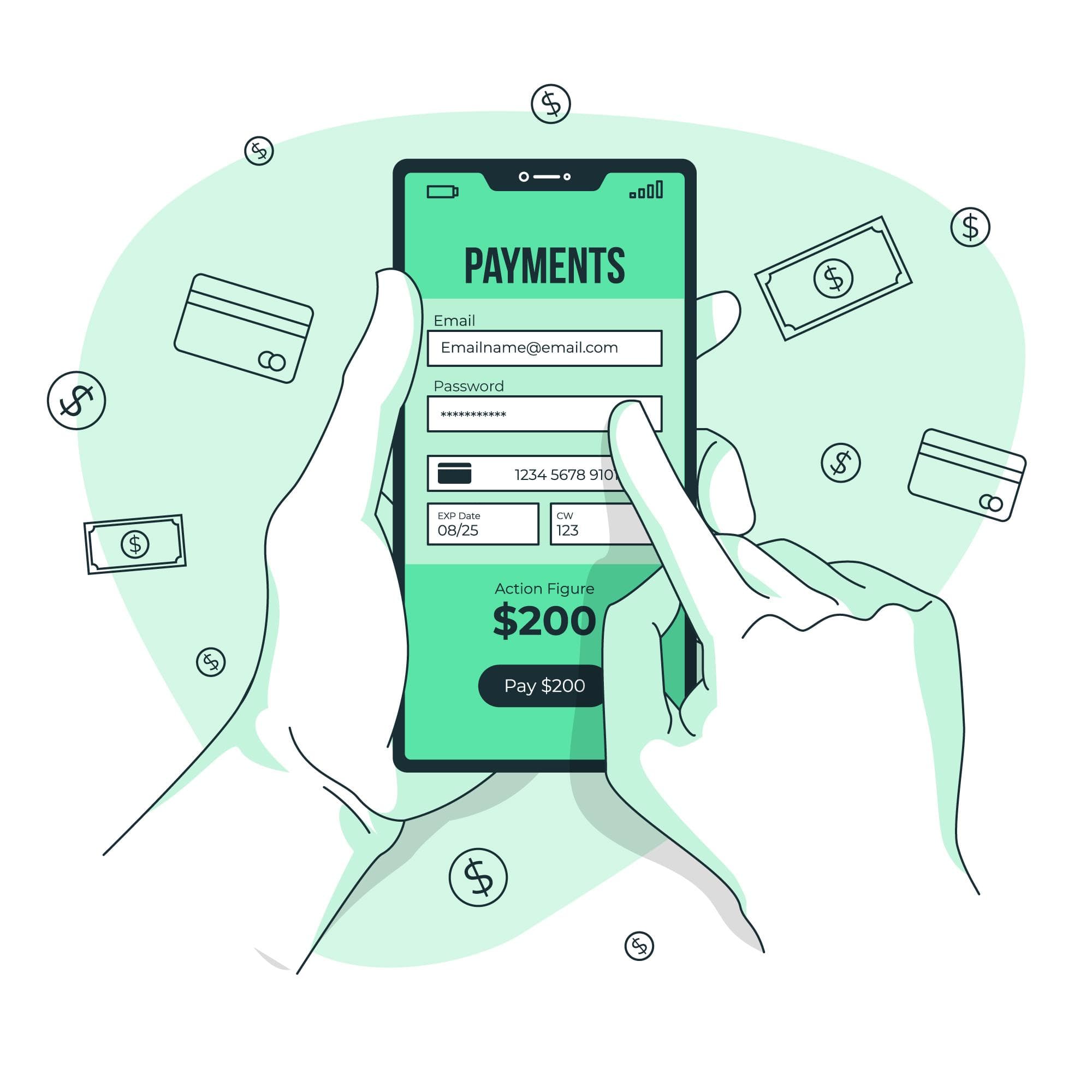 Person using mobile banking